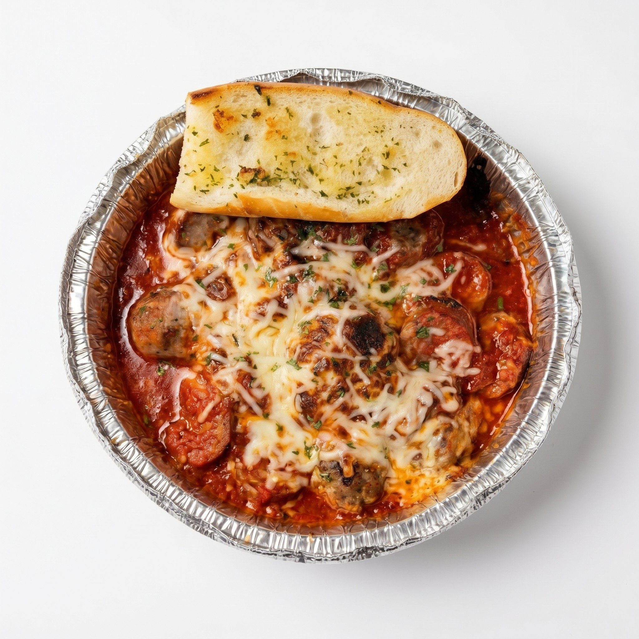 Homemade Meatballs or Mild Italian Link Sausage.