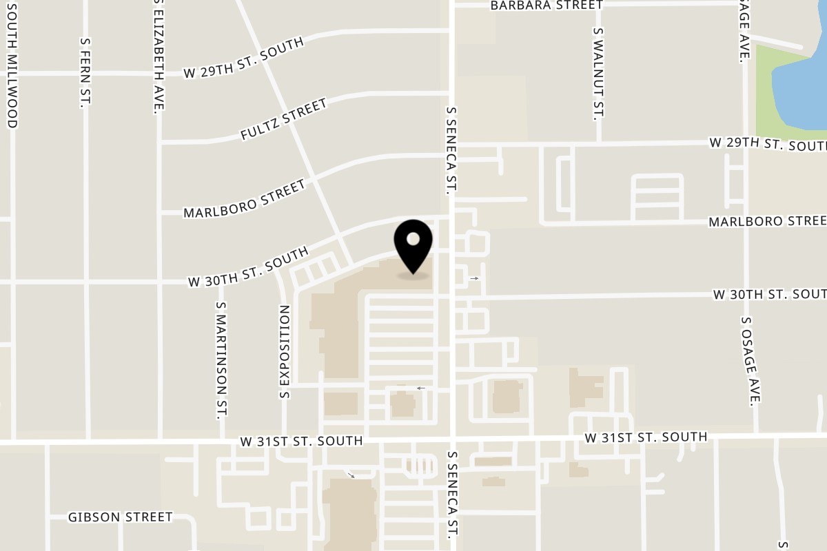 Map showing the location of Marchello's Restaurant on 3107 S Seneca St in Wichita